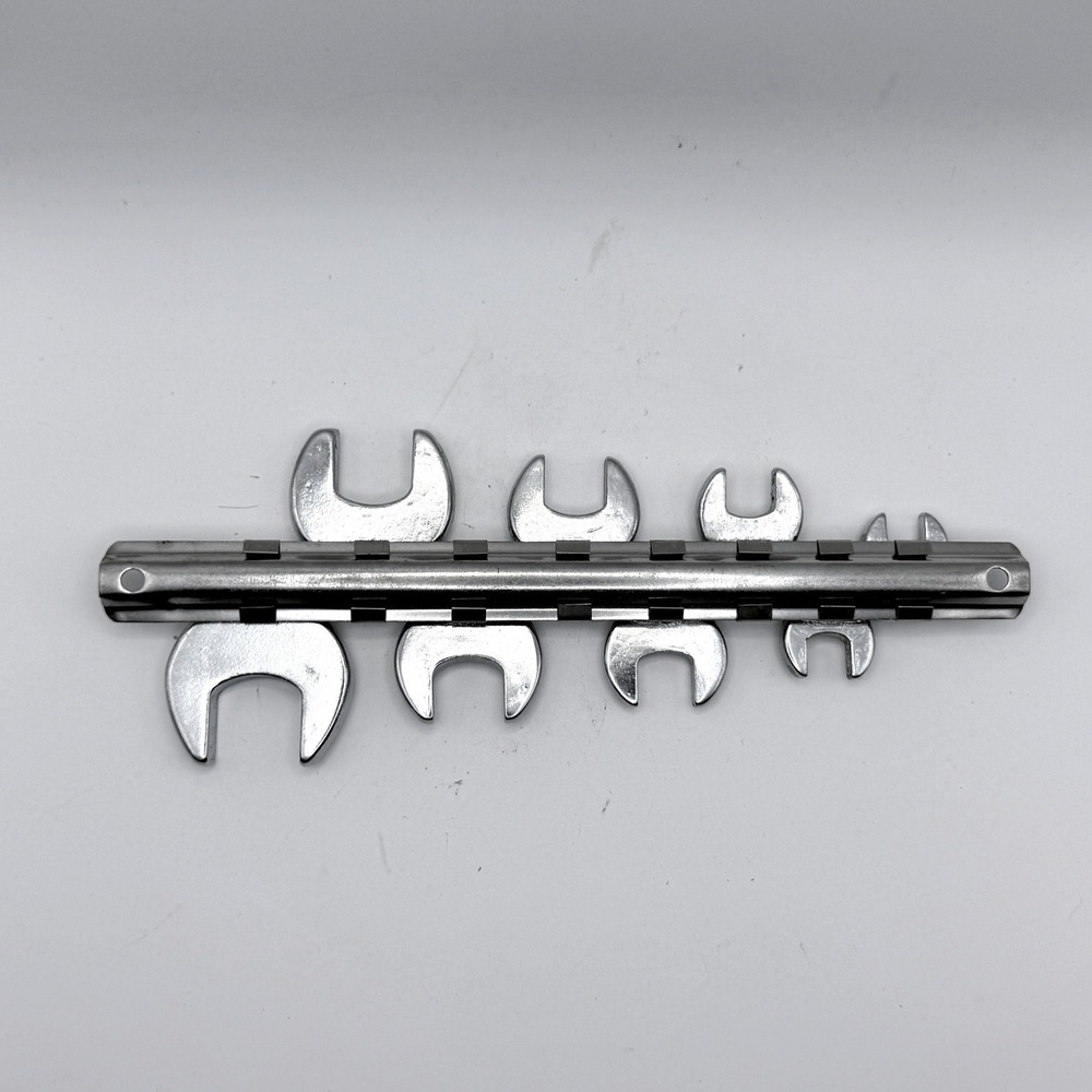 8 Pcs 3/8" Drive Crowfoot Wrench Set, 3/8"-7/8", SAE Open-End Nut Wrench Set - Picture 2 of 3